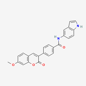 molecular formula C25H18N2O4 B11008367 N-(1H-indol-5-yl)-4-(7-methoxy-2-oxo-2H-chromen-3-yl)benzamide 