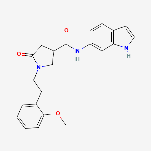 molecular formula C22H23N3O3 B11008450 N-(1H-indol-6-yl)-1-[2-(2-methoxyphenyl)ethyl]-5-oxopyrrolidine-3-carboxamide 