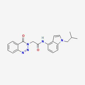 molecular formula C21H21N5O2 B11008466 N-[1-(2-methylpropyl)-1H-indol-4-yl]-2-(4-oxo-1,2,3-benzotriazin-3(4H)-yl)acetamide 