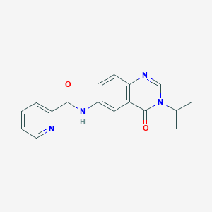 molecular formula C17H16N4O2 B11008569 N-[4-oxo-3-(propan-2-yl)-3,4-dihydroquinazolin-6-yl]pyridine-2-carboxamide 