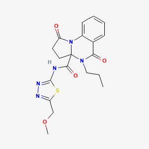 molecular formula C19H21N5O4S B11008672 N-[(2Z)-5-(methoxymethyl)-1,3,4-thiadiazol-2(3H)-ylidene]-1,5-dioxo-4-propyl-2,3,4,5-tetrahydropyrrolo[1,2-a]quinazoline-3a(1H)-carboxamide 
