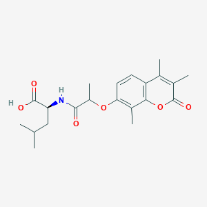 molecular formula C21H27NO6 B11008731 N-{2-[(3,4,8-trimethyl-2-oxo-2H-chromen-7-yl)oxy]propanoyl}-L-leucine 