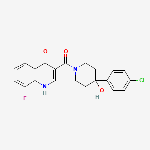 molecular formula C21H18ClFN2O3 B11008761 [4-(4-Chlorophenyl)-4-hydroxypiperidin-1-yl](8-fluoro-4-hydroxyquinolin-3-yl)methanone 