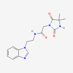 molecular formula C16H19N5O3 B11008795 N-[2-(1H-benzimidazol-1-yl)ethyl]-2-(4,4-dimethyl-2,5-dioxoimidazolidin-1-yl)acetamide 