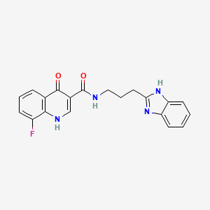 molecular formula C20H17FN4O2 B11008839 N-(3-(1H-benzo[d]imidazol-2-yl)propyl)-8-fluoro-4-hydroxyquinoline-3-carboxamide 