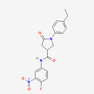 molecular formula C19H18FN3O4 B11009097 1-(4-ethylphenyl)-N-(4-fluoro-3-nitrophenyl)-5-oxopyrrolidine-3-carboxamide 
