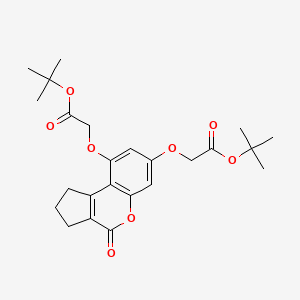 molecular formula C24H30O8 B11009199 Di-tert-butyl 2,2'-[(4-oxo-1,2,3,4-tetrahydrocyclopenta[c]chromene-7,9-diyl)bis(oxy)]diacetate 