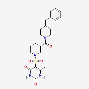 molecular formula C23H30N4O5S B11009355 (4-Benzylpiperidin-1-yl){1-[(2,4-dihydroxy-6-methylpyrimidin-5-yl)sulfonyl]piperidin-3-yl}methanone 