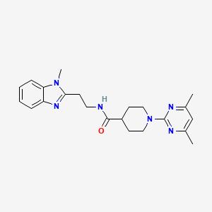 molecular formula C22H28N6O B11009364 1-(4,6-dimethylpyrimidin-2-yl)-N-[2-(1-methyl-1H-benzimidazol-2-yl)ethyl]piperidine-4-carboxamide 
