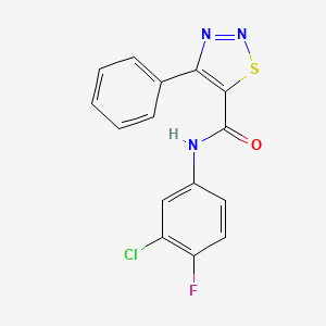 molecular formula C15H9ClFN3OS B11009373 N-(3-chloro-4-fluorophenyl)-4-phenyl-1,2,3-thiadiazole-5-carboxamide 