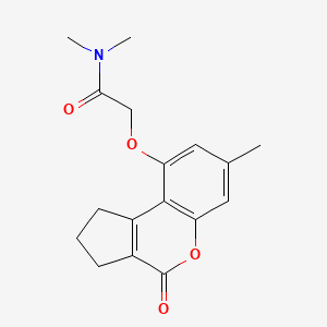molecular formula C17H19NO4 B11009434 N,N-dimethyl-2-[(7-methyl-4-oxo-1,2,3,4-tetrahydrocyclopenta[c]chromen-9-yl)oxy]acetamide 
