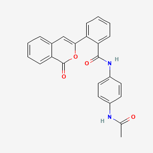 molecular formula C24H18N2O4 B11009662 N-[4-(acetylamino)phenyl]-2-(1-oxo-1H-isochromen-3-yl)benzamide 