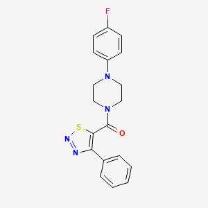 molecular formula C19H17FN4OS B11009760 (4-(4-Fluorophenyl)piperazin-1-yl)(4-phenyl-1,2,3-thiadiazol-5-yl)methanone 