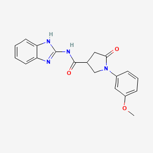 molecular formula C19H18N4O3 B11009883 N-(1H-1,3-benzodiazol-2-yl)-1-(3-methoxyphenyl)-5-oxopyrrolidine-3-carboxamide 