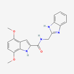 molecular formula C19H18N4O3 B11009971 N-(1H-benzimidazol-2-ylmethyl)-4,7-dimethoxy-1H-indole-2-carboxamide 