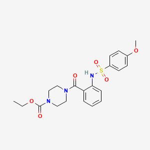 molecular formula C21H25N3O6S B11009984 Ethyl 4-[(2-{[(4-methoxyphenyl)sulfonyl]amino}phenyl)carbonyl]piperazine-1-carboxylate 