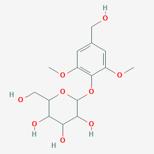 molecular formula C15H22O9 B110100 2-(Hydroxymethyl)-6-[4-(hydroxymethyl)-2,6-dimethoxyphenoxy]oxane-3,4,5-triol CAS No. 64121-98-8