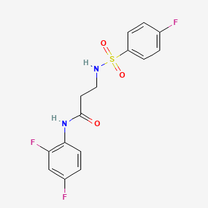 molecular formula C15H13F3N2O3S B11010188 N-(2,4-Difluorophenyl)-3-{[(4-fluorophenyl)sulfonyl]amino}propanamide 