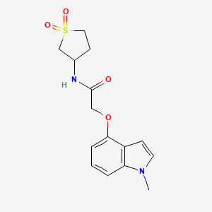 molecular formula C15H18N2O4S B11010243 N-(1,1-dioxidotetrahydrothiophen-3-yl)-2-[(1-methyl-1H-indol-4-yl)oxy]acetamide 