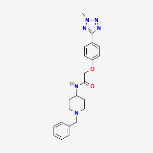 molecular formula C22H26N6O2 B11010252 N-(1-benzylpiperidin-4-yl)-2-[4-(2-methyl-2H-tetrazol-5-yl)phenoxy]acetamide 