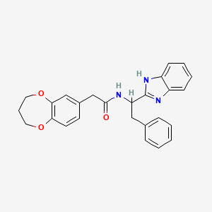 molecular formula C26H25N3O3 B11010266 N-[1-(1H-benzimidazol-2-yl)-2-phenylethyl]-2-(3,4-dihydro-2H-1,5-benzodioxepin-7-yl)acetamide 