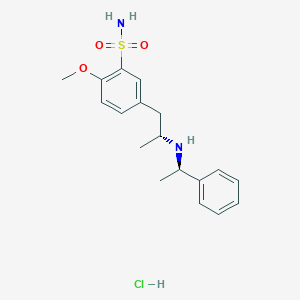 molecular formula C18H25ClN2O3S B110103 2-Methoxy-5-[(2R)-2-[[(1R)-1-phenylethyl]amino]propyl]benzenesulfonamide;hydrochloride CAS No. 116091-64-6