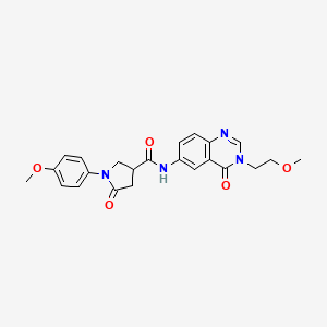 molecular formula C23H24N4O5 B11010314 N-[3-(2-methoxyethyl)-4-oxo-3,4-dihydroquinazolin-6-yl]-1-(4-methoxyphenyl)-5-oxopyrrolidine-3-carboxamide 
