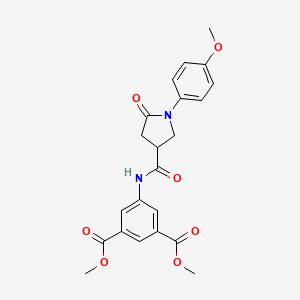 molecular formula C22H22N2O7 B11010333 Dimethyl 5-({[1-(4-methoxyphenyl)-5-oxopyrrolidin-3-yl]carbonyl}amino)benzene-1,3-dicarboxylate 