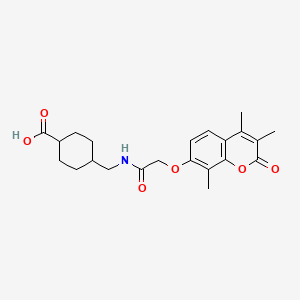 molecular formula C22H27NO6 B11010396 trans-4-[({[(3,4,8-trimethyl-2-oxo-2H-chromen-7-yl)oxy]acetyl}amino)methyl]cyclohexanecarboxylic acid 