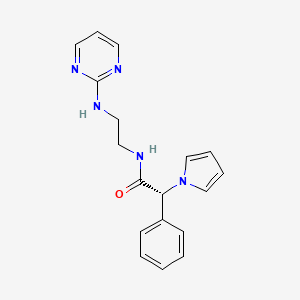 molecular formula C18H19N5O B11010493 2-phenyl-N-[2-(2-pyrimidinylamino)ethyl]-2-(1H-pyrrol-1-yl)acetamide 