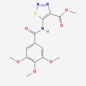molecular formula C14H15N3O6S B11010530 Methyl 5-{[(3,4,5-trimethoxyphenyl)carbonyl]amino}-1,2,3-thiadiazole-4-carboxylate 