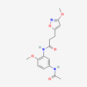 molecular formula C16H19N3O5 B11010559 N-[5-(acetylamino)-2-methoxyphenyl]-3-(3-methoxy-1,2-oxazol-5-yl)propanamide 