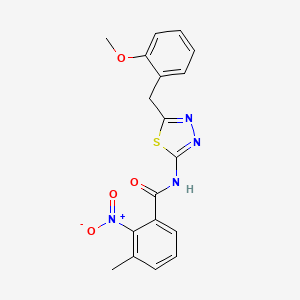 molecular formula C18H16N4O4S B11010563 N-[5-(2-methoxybenzyl)-1,3,4-thiadiazol-2-yl]-3-methyl-2-nitrobenzamide 