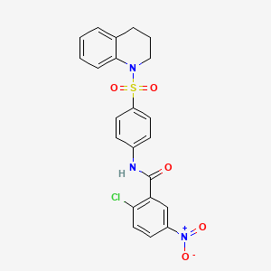 molecular formula C22H18ClN3O5S B11010590 2-chloro-N-[4-(3,4-dihydroquinolin-1(2H)-ylsulfonyl)phenyl]-5-nitrobenzamide 