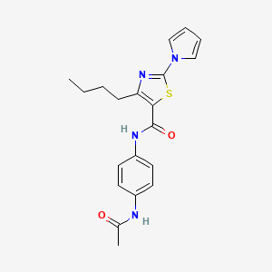 molecular formula C20H22N4O2S B11010600 N-[4-(acetylamino)phenyl]-4-butyl-2-(1H-pyrrol-1-yl)-1,3-thiazole-5-carboxamide 