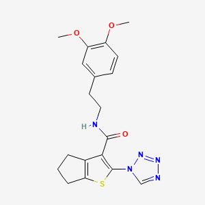 molecular formula C19H21N5O3S B11010615 N-[2-(3,4-dimethoxyphenyl)ethyl]-2-(1H-tetrazol-1-yl)-5,6-dihydro-4H-cyclopenta[b]thiophene-3-carboxamide 