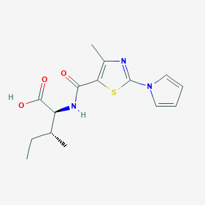 molecular formula C15H19N3O3S B11010661 N-{[4-methyl-2-(1H-pyrrol-1-yl)-1,3-thiazol-5-yl]carbonyl}-L-isoleucine 