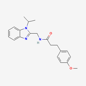 molecular formula C21H25N3O2 B11010789 3-(4-methoxyphenyl)-N-{[1-(propan-2-yl)-1H-benzimidazol-2-yl]methyl}propanamide 