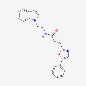 molecular formula C22H21N3O2 B11010965 N-[2-(1H-indol-1-yl)ethyl]-3-(5-phenyl-1,3-oxazol-2-yl)propanamide 