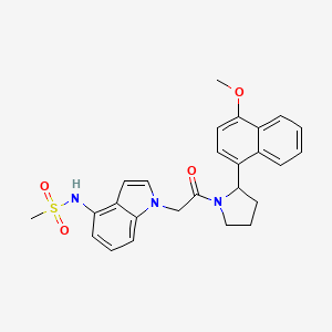 molecular formula C26H27N3O4S B11010997 N-(1-{2-[2-(4-methoxynaphthalen-1-yl)pyrrolidin-1-yl]-2-oxoethyl}-1H-indol-4-yl)methanesulfonamide 