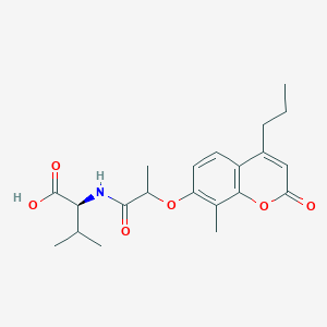 molecular formula C21H27NO6 B11011096 N-{2-[(8-methyl-2-oxo-4-propyl-2H-chromen-7-yl)oxy]propanoyl}-L-valine 