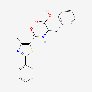 molecular formula C20H18N2O3S B11011284 N-[(4-methyl-2-phenyl-1,3-thiazol-5-yl)carbonyl]-L-phenylalanine 