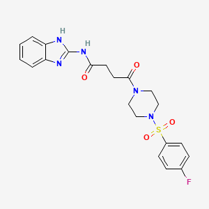 molecular formula C21H22FN5O4S B11011469 N-(1H-benzimidazol-2-yl)-4-{4-[(4-fluorophenyl)sulfonyl]piperazin-1-yl}-4-oxobutanamide 
