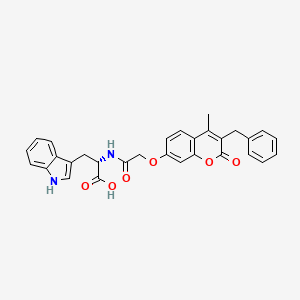 molecular formula C30H26N2O6 B11011545 (2S)-2-({2-[(3-benzyl-4-methyl-2-oxo-2H-chromen-7-yl)oxy]acetyl}amino)-3-(1H-indol-3-yl)propanoic acid 