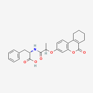 molecular formula C25H25NO6 B11011805 N-{2-[(6-oxo-7,8,9,10-tetrahydro-6H-benzo[c]chromen-3-yl)oxy]propanoyl}-L-phenylalanine 