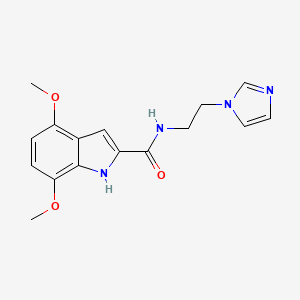 molecular formula C16H18N4O3 B11011812 N-[2-(1H-imidazol-1-yl)ethyl]-4,7-dimethoxy-1H-indole-2-carboxamide 