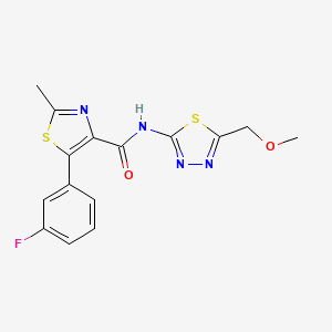molecular formula C15H13FN4O2S2 B11011849 5-(3-fluorophenyl)-N-[5-(methoxymethyl)-1,3,4-thiadiazol-2-yl]-2-methyl-1,3-thiazole-4-carboxamide 