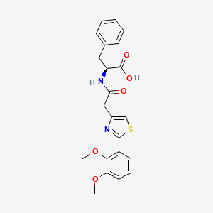 molecular formula C22H22N2O5S B11011909 N-{[2-(2,3-dimethoxyphenyl)-1,3-thiazol-4-yl]acetyl}-L-phenylalanine 