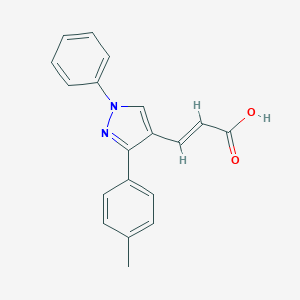 molecular formula C19H16N2O2 B011012 3-(1-Phenyl-3-p-tolyl-1H-pyrazol-4-yl)-acrylic acid CAS No. 108446-74-8