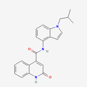 molecular formula C22H21N3O2 B11012089 2-hydroxy-N-[1-(2-methylpropyl)-1H-indol-4-yl]quinoline-4-carboxamide 